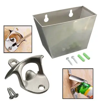 Stainless Steel Bottle Opener Wall Mounted Beer Opener Beer Cap Catcher Box Set with Screws For Kitchen Bar Holder Tool
Stainless Steel Bottle Opener Wall Mounted Beer Opener Beer Cap Catcher Box Set with Screws For Kitchen Bar Holder Tool