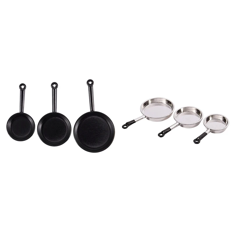 2 Set 1/12 Scale Dollhouse Miniature Metal Frying Pans Cooking Pot Cookware Kitchen Accessory, Silver & Black
2 Set 1/12 Scale Dollhouse Miniature Metal Frying Pans Cooking Pot Cookware Kitchen Accessory, Silver & Black