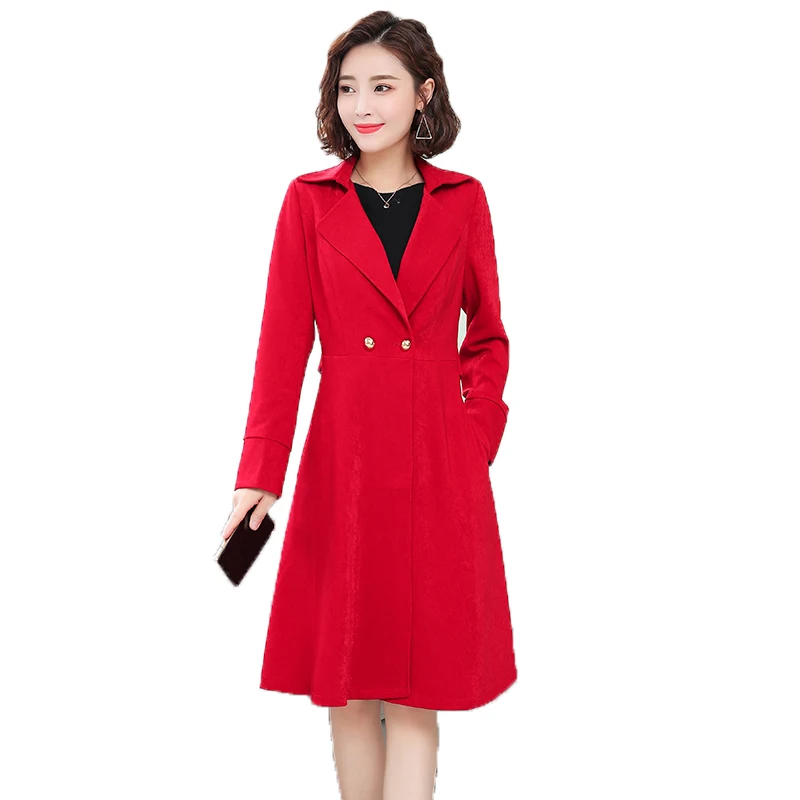 Women Plus Size Trench 2019 New Spring Autumn Long Sleeve Slim Solid Medium Long Coat Fashion Korean Ladies High End Windbreaker 
Women Plus Size Trench 2019 New Spring Autumn Long Sleeve Slim Solid Medium Long Coat Fashion Korean Ladies High End Windbreaker