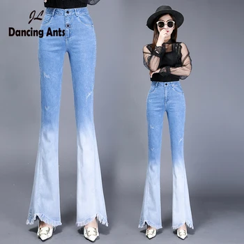 Woman Jeans Skinny High Waist Flare Pants Korean Style Gradient Color Tassel Elastic Split Office Lady Slim Female Long Pants
Woman Jeans Skinny High Waist Flare Pants Korean Style Gradient Color Tassel Elastic Split Office Lady Slim Female Long Pants