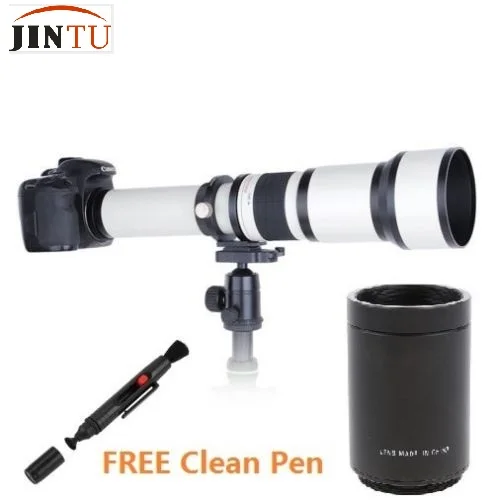 Телеобъектив JINTU 650 1300 мм (с 2 2600 мм) для Canon EF Mount 80D T8 T8i T7i T7s T7 T6s T6i T6 T5 SL3 SL2