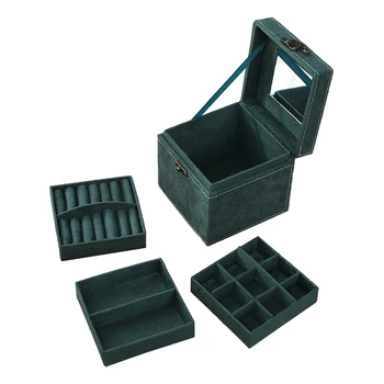 Ins Wind Dark Green Large Capacity Multi-Layer Jewelry Storage Box Earrings Jewelry Necklace Jewelry Box 
Ins Wind Dark Green Large Capacity Multi-Layer Jewelry Storage Box Earrings Jewelry Necklace Jewelry Box