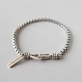 POFUNUO 925 sterling silver Women Vintage Do Old Bracelets Handmade Box Chain Delicate Distressed Unisex Chic Bracelet & Bangles
POFUNUO 925 sterling silver Women Vintage Do Old Bracelets Handmade Box Chain Delicate Distressed Unisex Chic Bracelet & Bangles