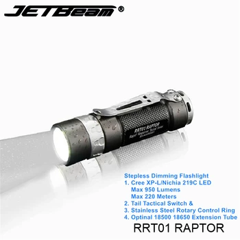 Jetbeam RRT01 RAPTOR Small Tactical Stepless Dimming 18650 Flashlight Portable LED EDC Torch with USB Charging 18350 Battery
Jetbeam RRT01 RAPTOR Small Tactical Stepless Dimming 18650 Flashlight Portable LED EDC Torch with USB Charging 18350 Battery