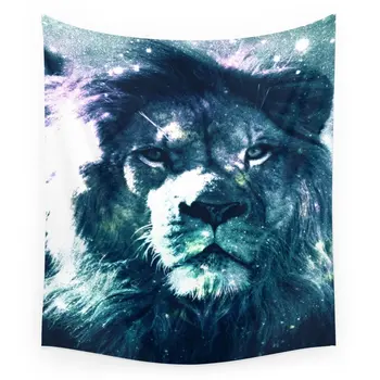 

Lion Leo Teal Printed Tapestry Wall Hanging Coverlet Bedding Sheet Throw Bedspread Living Room Tapestries Dorm Decor