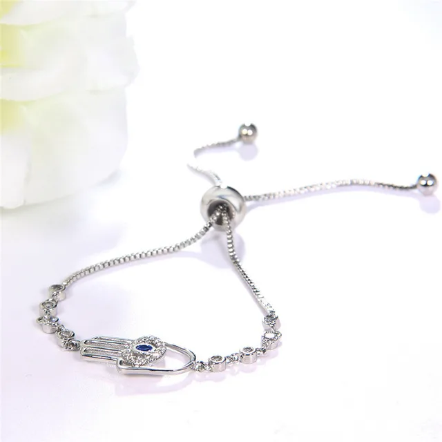 LByzHan – Bracelet œil de démon en forme de paume, en cristal CZ clair, réglable, pour femmes, CMB80, nouvelle collection 2020, offre spéciale 2