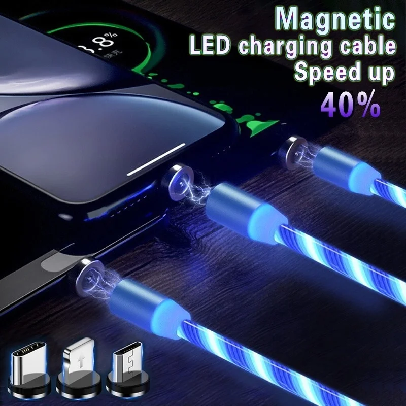 Magnetic charging Mobile Phone Cable USB Type C Flow Luminous Lighting Data Wire For iPhone Samaung Huawei Micro USB Cable
Magnetic charging Mobile Phone Cable USB Type C Flow Luminous Lighting Data Wire For iPhone Samaung Huawei Micro USB Cable