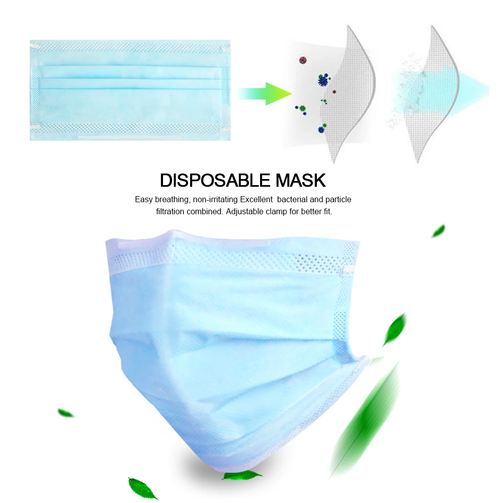 Non Woven Disposable Face Mask 3 Layer Medical Earloop Anti-Dust Face Surgical Masks filter Anti-bacterial No N95 mouth mask
Non Woven Disposable Face Mask 3 Layer Medical Earloop Anti-Dust Face Surgical Masks filter Anti-bacterial No N95 mouth mask