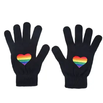 Unisex Winter Knitted Full Finger Gloves Gay Pride Rainbow Stripes Heart Mittens
Unisex Winter Knitted Full Finger Gloves Gay Pride Rainbow Stripes Heart Mittens