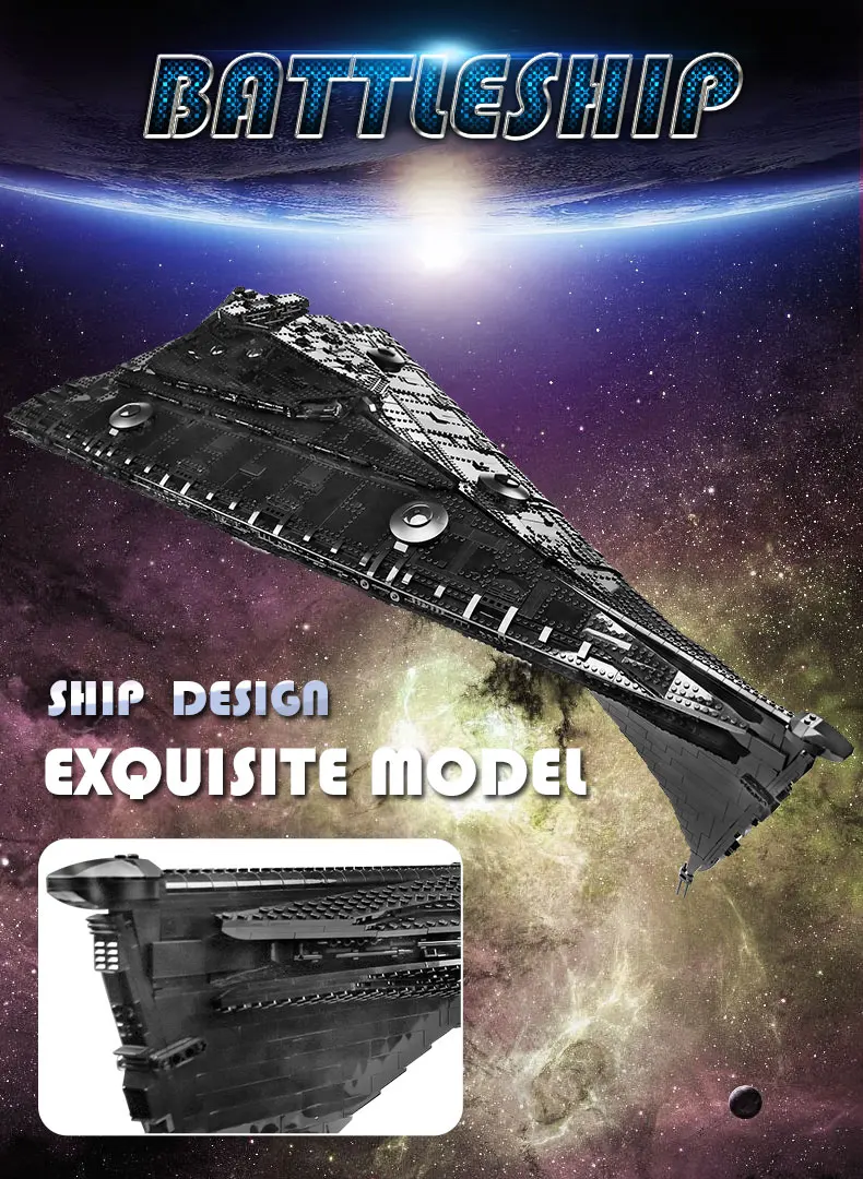Mould King 21004 Super Star Destroyer Model Eclipse-Class Imperial Star Destroyer Building Block Toy Collection Gift Mould King 21004 Super Star Destroyer Model Eclipse-Class Imperial Star Destroyer Building Block Toy Collection Gift