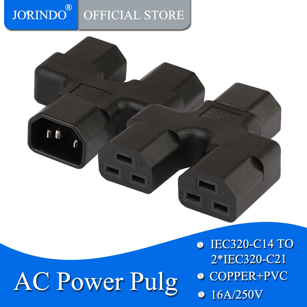 JORIDNO C14 TO C21,IEC 320 C14 Male to Dual 2*C21 Female Power Adapter, Power Adapter, UPS PDU Power Adapter
JORIDNO C14 TO C21,IEC 320 C14 Male to Dual 2*C21 Female Power Adapter, Power Adapter, UPS PDU Power Adapter