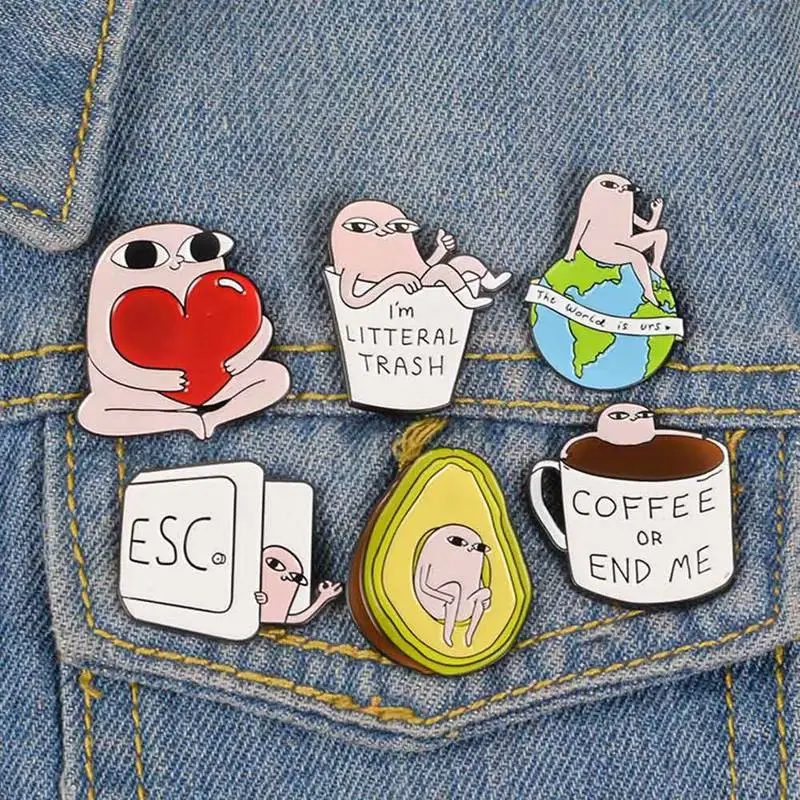 Cartoon Cute Brooches Spiced Corned Egg Lapel Enamel Pins Badges Avocado Coffee Keyboard Button Earth Holding Love Jewelry Gift
Cartoon Cute Brooches Spiced Corned Egg Lapel Enamel Pins Badges Avocado Coffee Keyboard Button Earth Holding Love Jewelry Gift
