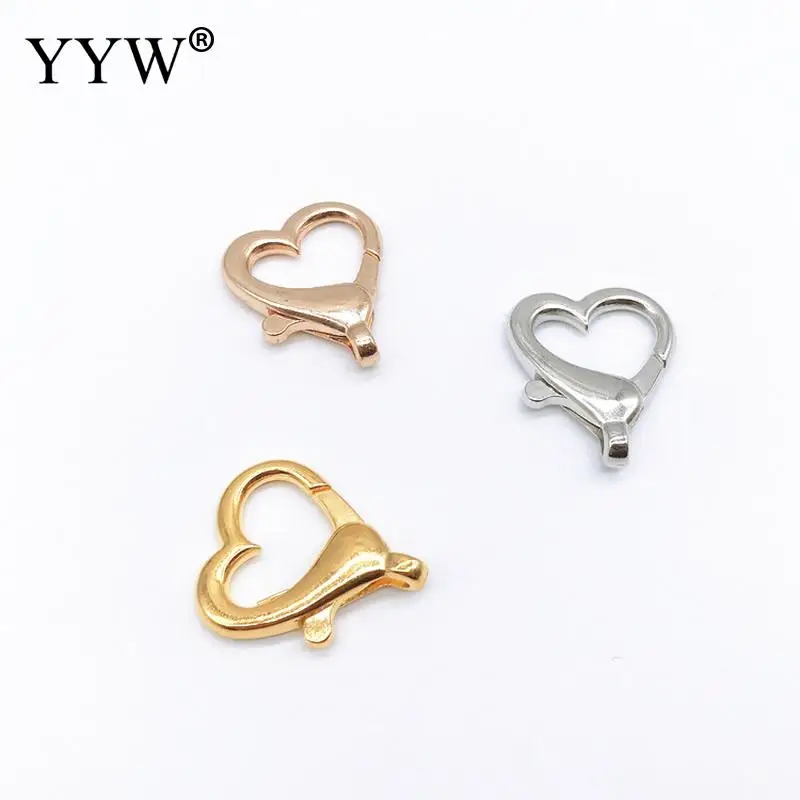 

wholesale 200pcs/lot Heart Shaped Lobster Claw Clasp Plated Shrimp Claw Clasps For Diy Jewelry Making Necklace Bracelet Findings