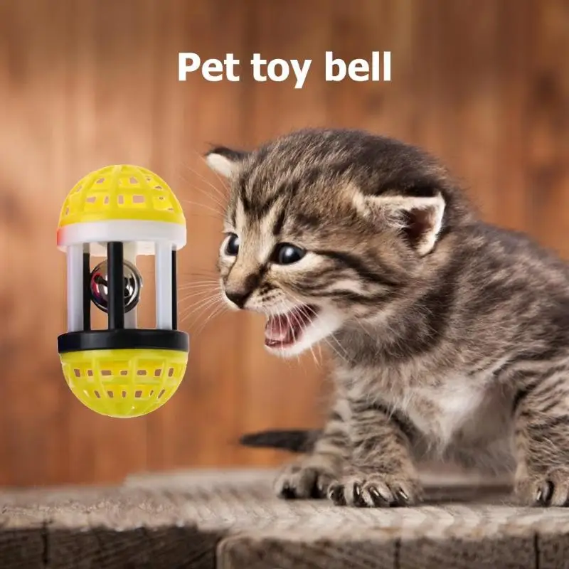 Plastic Colorful Cat Toy Play Kitten Fun Games Pets Interactive Funny Cat Bells Ball Toy