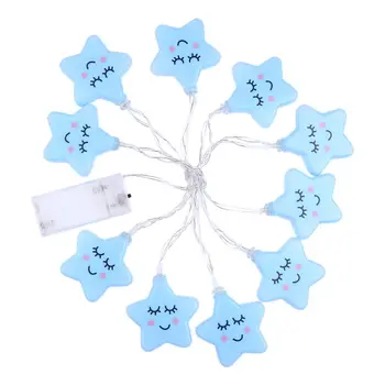 10 LED Smiley Stars Decorative String Lights Cute Night Lamp Kid's Room 
10 LED Smiley Stars Decorative String Lights Cute Night Lamp Kid's Room