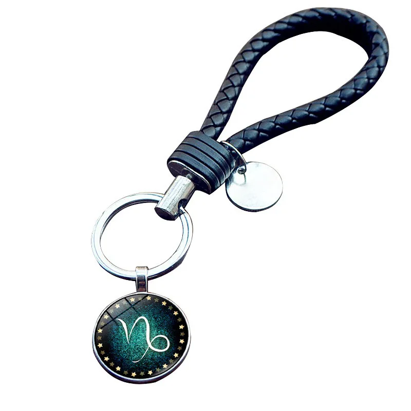 Creative Small Gifts Weaving Leather Rope Key Ring Pendant 12 Constellation Time Stone Single Loop Keychain Europe And America H
Creative Small Gifts Weaving Leather Rope Key Ring Pendant 12 Constellation Time Stone Single Loop Keychain Europe And America H