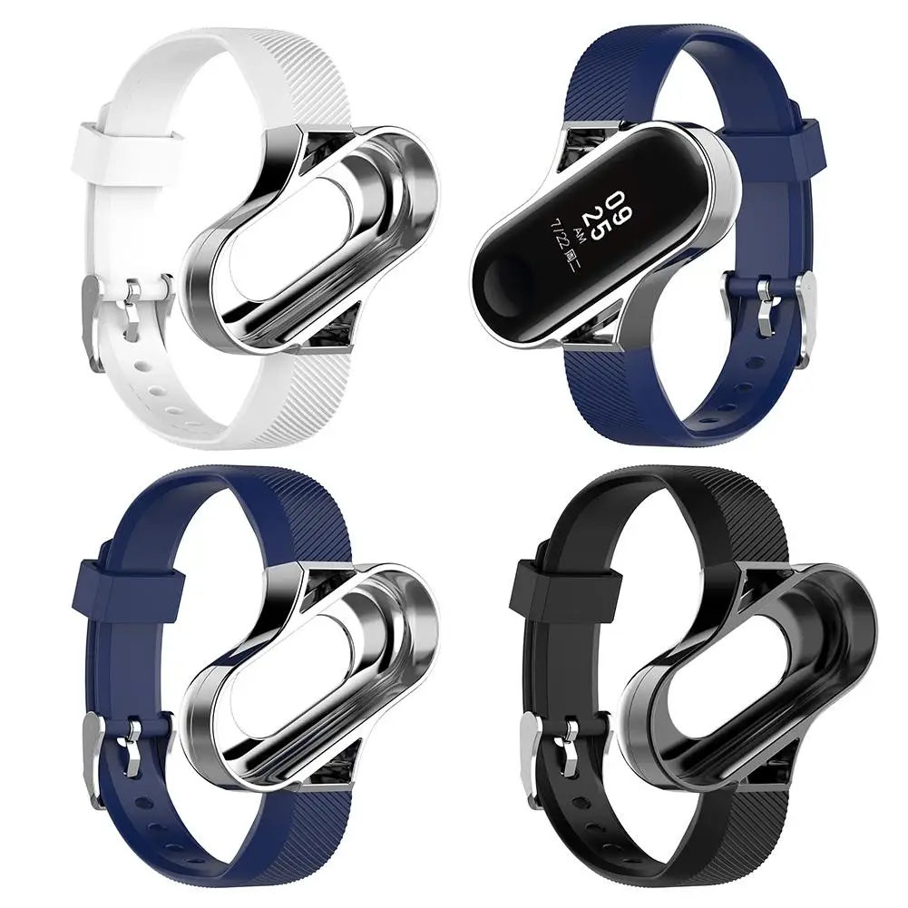23mm Fashion Protective Metal Frame Silicone Replace Watch Wrist Strap Band Watchband for Xiaomi Mi Band 3 Wristband Bracelet
23mm Fashion Protective Metal Frame Silicone Replace Watch Wrist Strap Band Watchband for Xiaomi Mi Band 3 Wristband Bracelet