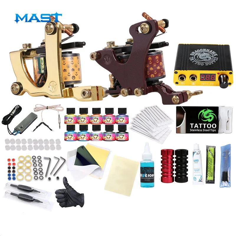 Professional Complete Tattoo Kits Set Tattoo Machine Power Supply 2 guns Immortal Color Inks Tattoo Supplies
Professional Complete Tattoo Kits Set Tattoo Machine Power Supply 2 guns Immortal Color Inks Tattoo Supplies