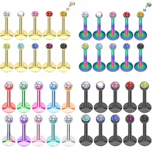 Labret Piercing Stainless-Steel 16G Stud-Set Lip-Ring Tragus Bulk Labret Piercing Stainless-Steel 16G Stud-Set Lip-Ring Tragus Bulk