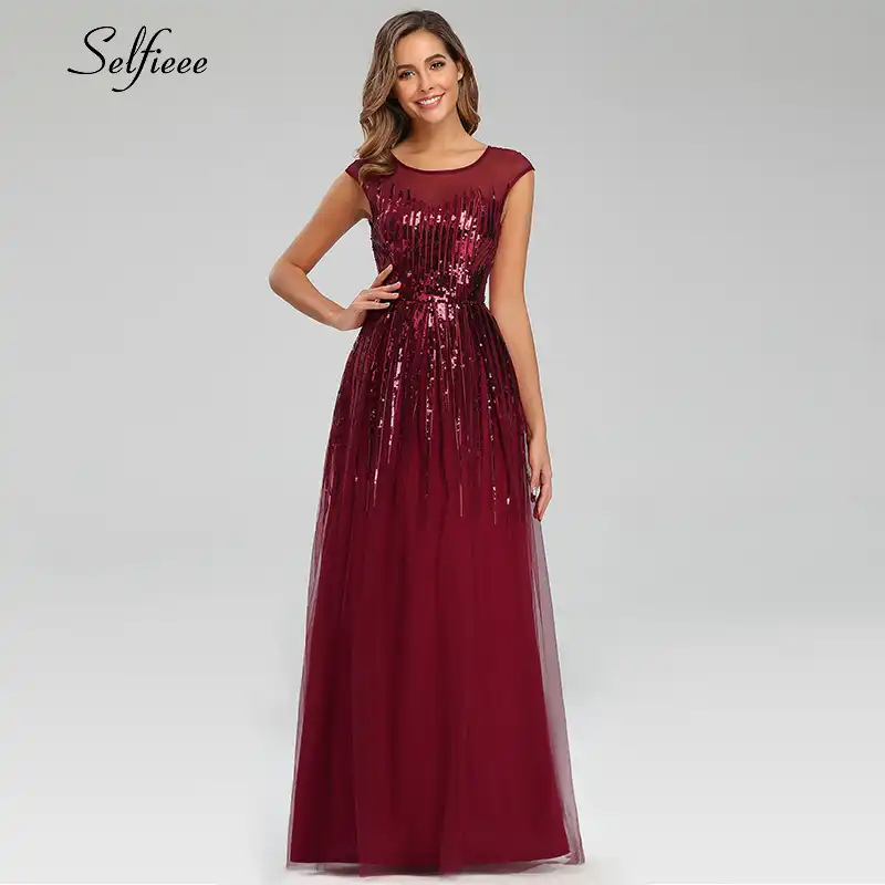 burgundy tulle maxi dress