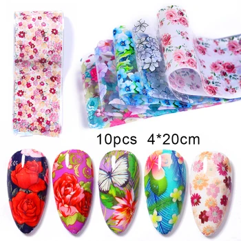 10Pcs Nail Transfer Foil Colorful Flowers Butterflies Nail Art Decorations Holiday Breach Nail Art Transfer Sticker Decals Slide
10Pcs Nail Transfer Foil Colorful Flowers Butterflies Nail Art Decorations Holiday Breach Nail Art Transfer Sticker Decals Slide