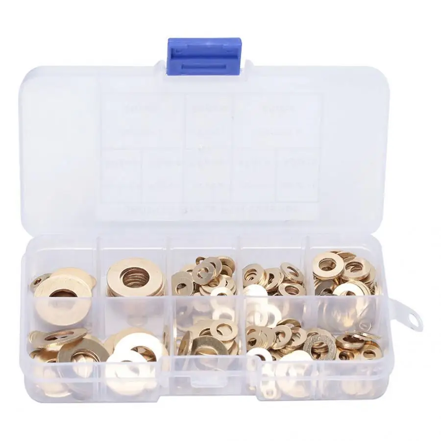 Rubber Faucet Washers 360pcs M2 M2.5 M3 M4 M5 M6 M8 M10 Brass Washer Metal Flat Gasket Ring Kit
Rubber Faucet Washers 360pcs M2 M2.5 M3 M4 M5 M6 M8 M10 Brass Washer Metal Flat Gasket Ring Kit