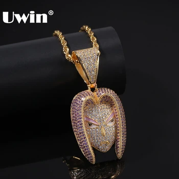 UWIN Hiphop Iced Cartoon Characters Necklace Cute Face Pendant Chains Full White Purple Cubic Zirconia Jewelry Drop Shipping
UWIN Hiphop Iced Cartoon Characters Necklace Cute Face Pendant Chains Full White Purple Cubic Zirconia Jewelry Drop Shipping