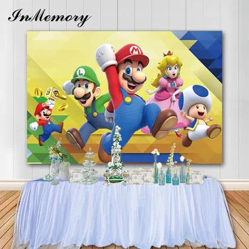 InMemory Children's Birthday Party Photography Background Super Mario theme Background Photo Booth Props Banner Vinyl Photocall
InMemory Children's Birthday Party Photography Background Super Mario theme Background Photo Booth Props Banner Vinyl Photocall