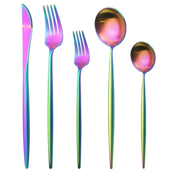 Western 5Pcs Colorful Cutlery Set Matte Knife Fork Spoon Tableware Set 304 Stainless Steel Dinnerware Set Kitchen Silverware Set
Western 5Pcs Colorful Cutlery Set Matte Knife Fork Spoon Tableware Set 304 Stainless Steel Dinnerware Set Kitchen Silverware Set