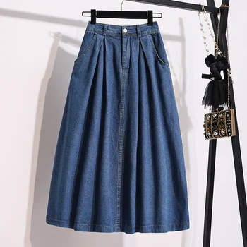 Retro Vintage Dark Blue Jeans Skirts Large Size Students Women High Waist Long Denim Skirts Pockets Plus Size M-XXXL
Retro Vintage Dark Blue Jeans Skirts Large Size Students Women High Waist Long Denim Skirts Pockets Plus Size M-XXXL