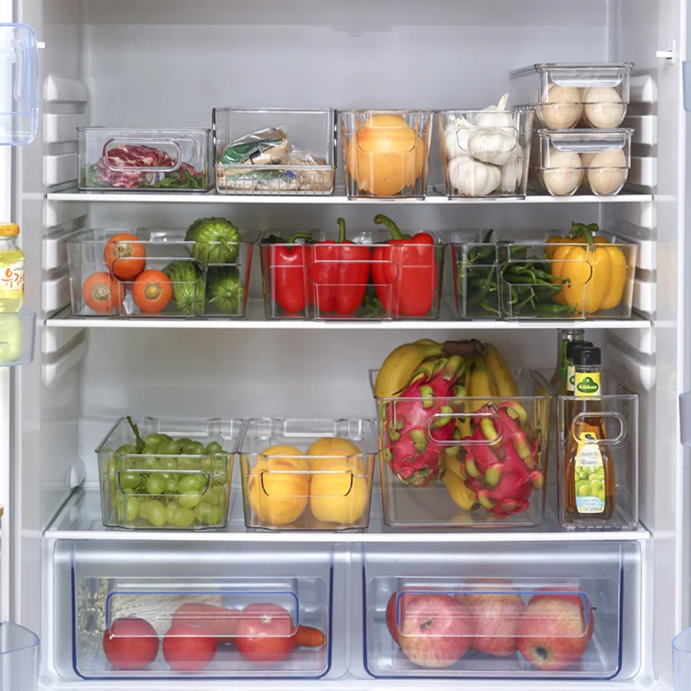 Newest Refrigerator Organizer Bins Stackable Fridge Organizers Storage Box with Cutout Handles for Freezer Cabinets
Newest Refrigerator Organizer Bins Stackable Fridge Organizers Storage Box with Cutout Handles for Freezer Cabinets