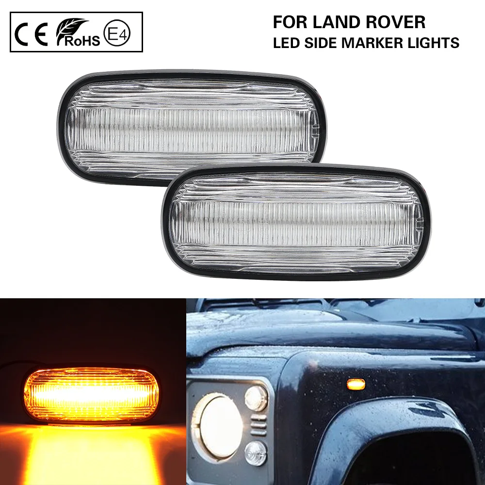 Clear LED Side Marker Lamp turn signal light for Land Rover Defender Td5 98-15 Freelander 02-05 Discovery2 99-04
Clear LED Side Marker Lamp turn signal light for Land Rover Defender Td5 98-15 Freelander 02-05 Discovery2 99-04