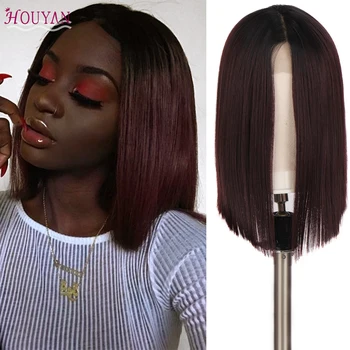 HOUYAN Short Straight Wave Bob Women's Straight Hair Front Full Lace Wig Straight Wave Bob Realistic Natural Daily Wig Synthetic 
HOUYAN Short Straight Wave Bob Women's Straight Hair Front Full Lace Wig Straight Wave Bob Realistic Natural Daily Wig Synthetic