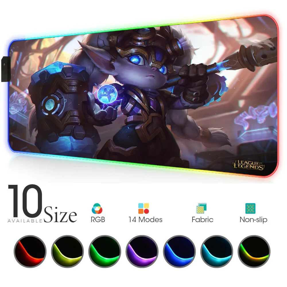 LOL RGB Mouse Pad Black Gamer Accessories Large LED MousePad XL Gaming computer Mat laptop with Backlit league of legends poppy
LOL RGB Mouse Pad Black Gamer Accessories Large LED MousePad XL Gaming computer Mat laptop with Backlit league of legends poppy