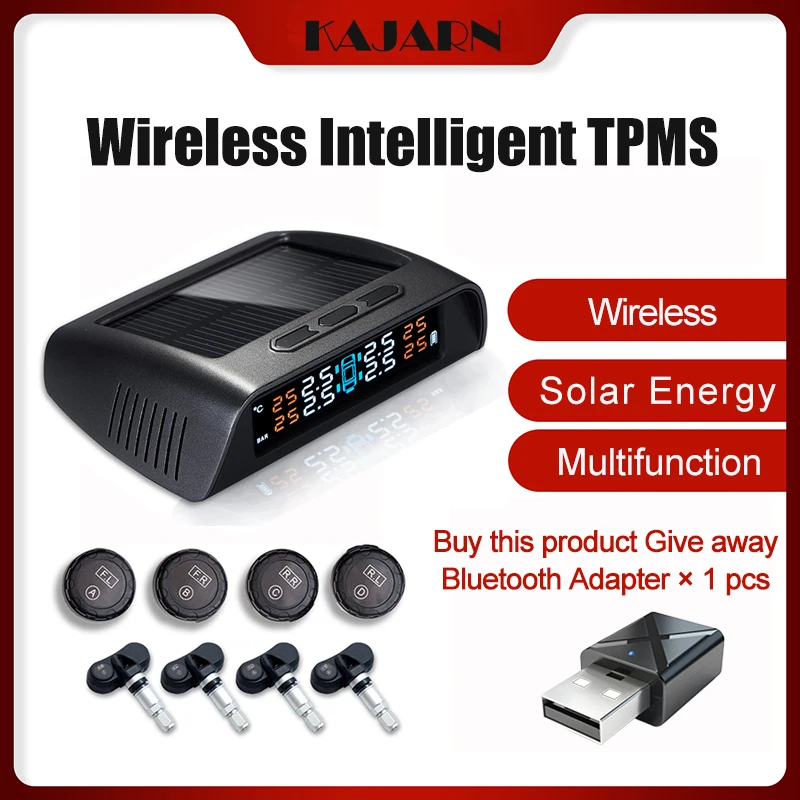 KAJARN TPMS Tire Pressure Sensor Solar TPMS 4External Sensors Universal Realtime Automobile Pressure Gauge For Tires LCD Screen
KAJARN TPMS Tire Pressure Sensor Solar TPMS 4External Sensors Universal Realtime Automobile Pressure Gauge For Tires LCD Screen