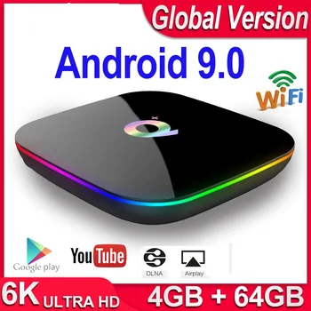 Q Plus Smart Android 9.0 TV Box 4GB RAM 32GB/64GB ROM Quad Core H.265 USB3.0 2.4G WiFi Set Top Box 4K TVBOX Media Player
Q Plus Smart Android 9.0 TV Box 4GB RAM 32GB/64GB ROM Quad Core H.265 USB3.0 2.4G WiFi Set Top Box 4K TVBOX Media Player