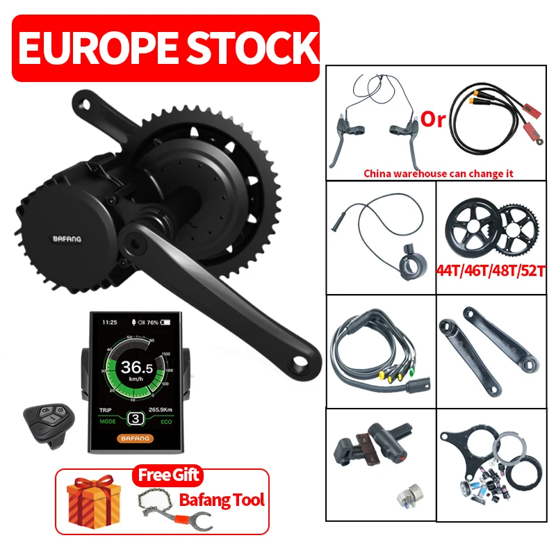 BAFANG BBS02 BBSHD 48V 500W/750W/1000W 36V250W/350W/500w комплект для электровелосипеда 8fun