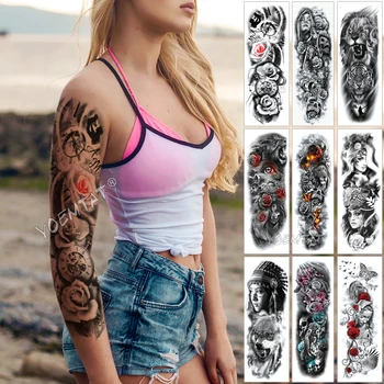 Large Arm Sleeve Tattoo Family Time Waterproof Temporary Tattoo Sticker Rose Mechanical Clock Men Full Skull Tatoo Women
Large Arm Sleeve Tattoo Family Time Waterproof Temporary Tattoo Sticker Rose Mechanical Clock Men Full Skull Tatoo Women