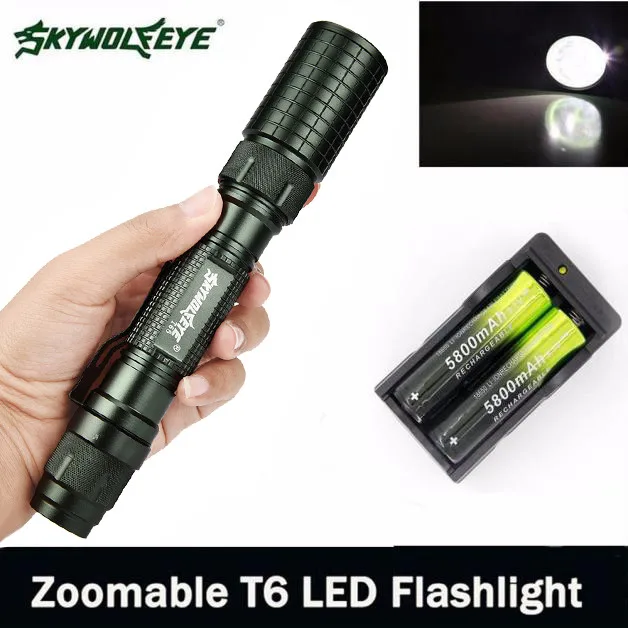 Zoomable Flashlight 4000 Lumen 5 Modes Torch Lamp CREE XML T6 LED Light Led Flash Light Torch Light 18650&Charger For Hiking
Zoomable Flashlight 4000 Lumen 5 Modes Torch Lamp CREE XML T6 LED Light Led Flash Light Torch Light 18650&Charger For Hiking