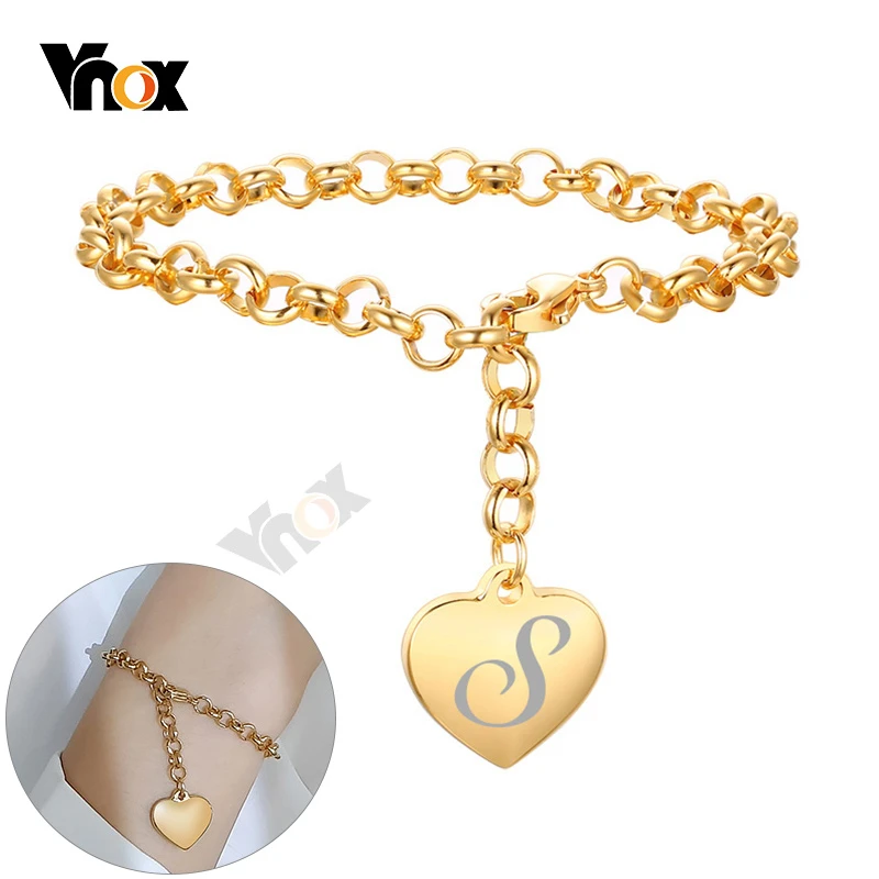 Vnox Initial Charm Bracelets for Women Stainless Steel Heart A to M Letters Alphabet Personalize Custom Gifts for Her Jewelry
Vnox Initial Charm Bracelets for Women Stainless Steel Heart A to M Letters Alphabet Personalize Custom Gifts for Her Jewelry