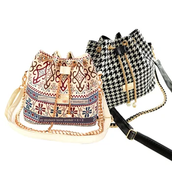 Diysomes Ethnic Pendant Bucket Bag Chain Solid Bag Wrap Shoulder Crossbody Pearl Houndstooth Soft Versatile Canvas Ladies Women 
Diysomes Ethnic Pendant Bucket Bag Chain Solid Bag Wrap Shoulder Crossbody Pearl Houndstooth Soft Versatile Canvas Ladies Women