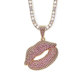 Fashion Sexy Lips Pendant Men's Iced Out Cubic Zirconia Stone Pendant Gold Brass Copper Necklace Kolye Jewelry Joyas rock
Fashion Sexy Lips Pendant Men's Iced Out Cubic Zirconia Stone Pendant Gold Brass Copper Necklace Kolye Jewelry Joyas rock