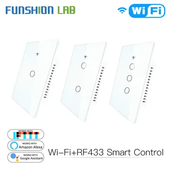 WiFi Smart Wall Light Switch Glass Panel RF433&Wi-Fi Smart Life Tuya APP Remote Control Works With Alexa Google Home 1/2/3 Gang
WiFi Smart Wall Light Switch Glass Panel RF433&Wi-Fi Smart Life Tuya APP Remote Control Works With Alexa Google Home 1/2/3 Gang