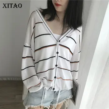 XITAO Breathable Striped Thin Sweater Women Clothes 2019 Fashion Cardigans V Neck Match All Knitted Top Autumn Korean GCC1422
XITAO Breathable Striped Thin Sweater Women Clothes 2019 Fashion Cardigans V Neck Match All Knitted Top Autumn Korean GCC1422