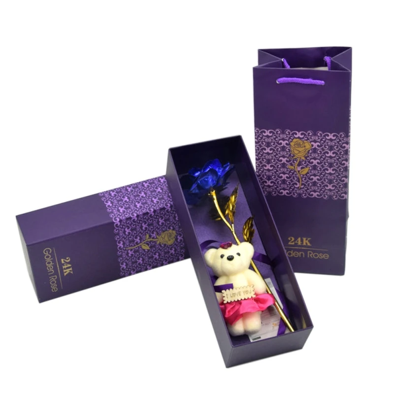 Excellent Material Gold Foil Rose Bear Gift Box For Valentine's Day Home Decoration Crafts Miniatures Rose Artificial Flowers
Excellent Material Gold Foil Rose Bear Gift Box For Valentine's Day Home Decoration Crafts Miniatures Rose Artificial Flowers