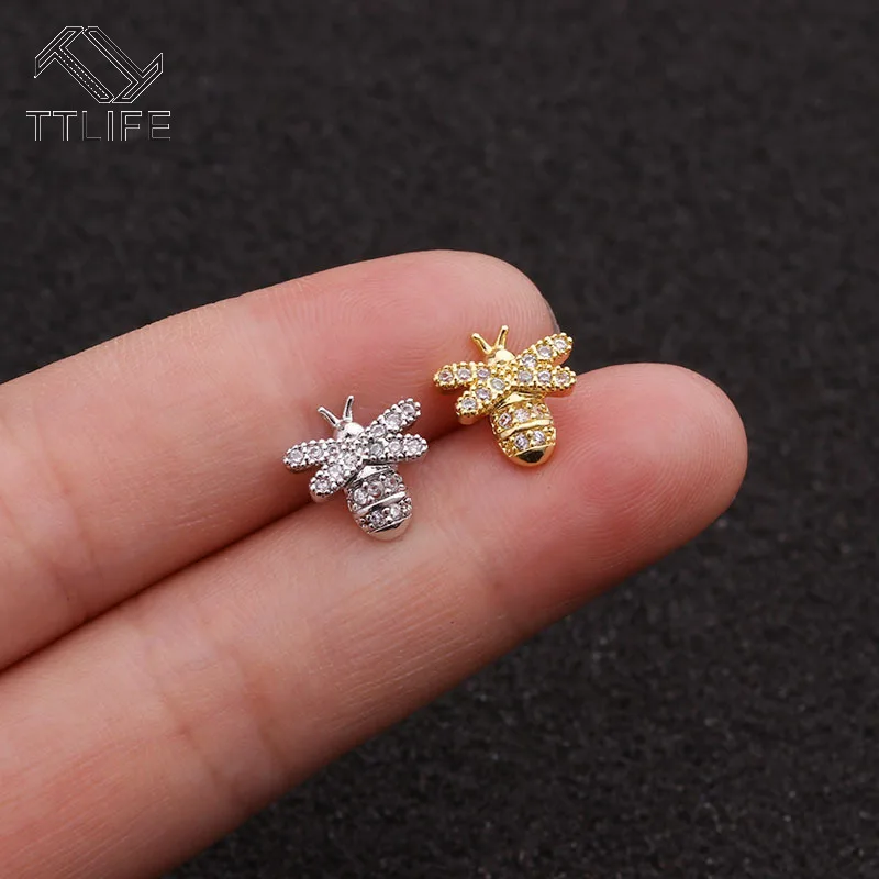 TTLIFE Thread Earrings Bee Fine Needle Stud Earrings Barbell Crystal Earrings Rook Tragus Helix Conch Cartilage Studs Piercing
TTLIFE Thread Earrings Bee Fine Needle Stud Earrings Barbell Crystal Earrings Rook Tragus Helix Conch Cartilage Studs Piercing