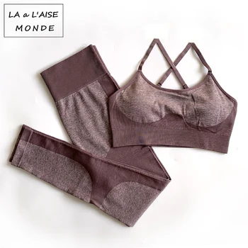 Seamless Suit Yoga Set Women Fitness Clothing Sportswear Woman Gym Leggings Padded Push-up Strappy Sports Bra + Yoga Leggings
Seamless Suit Yoga Set Women Fitness Clothing Sportswear Woman Gym Leggings Padded Push-up Strappy Sports Bra + Yoga Leggings