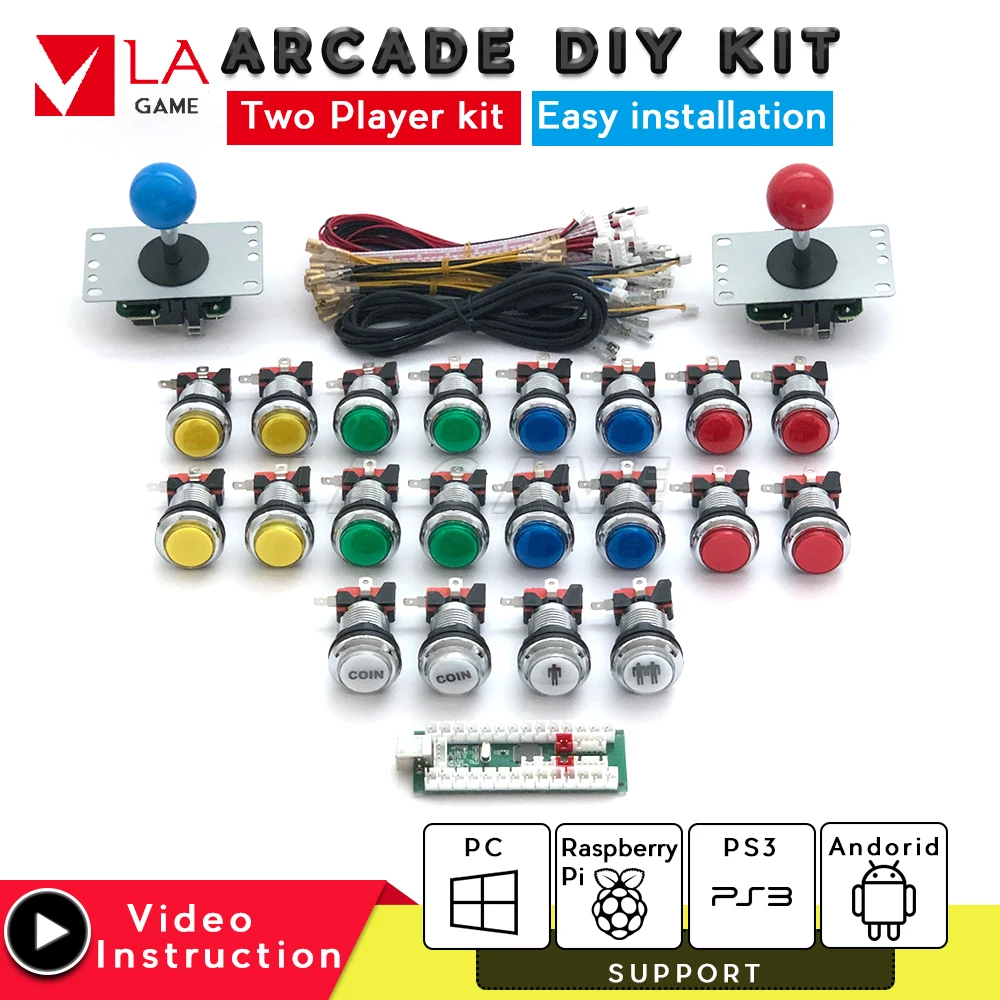 2 player arcade kit zero delay USB encoder to PC Rasberry PI arcade diy kit sanwa joystick arcade machine for mame jamma project
2 player arcade kit zero delay USB encoder to PC Rasberry PI arcade diy kit sanwa joystick arcade machine for mame jamma project