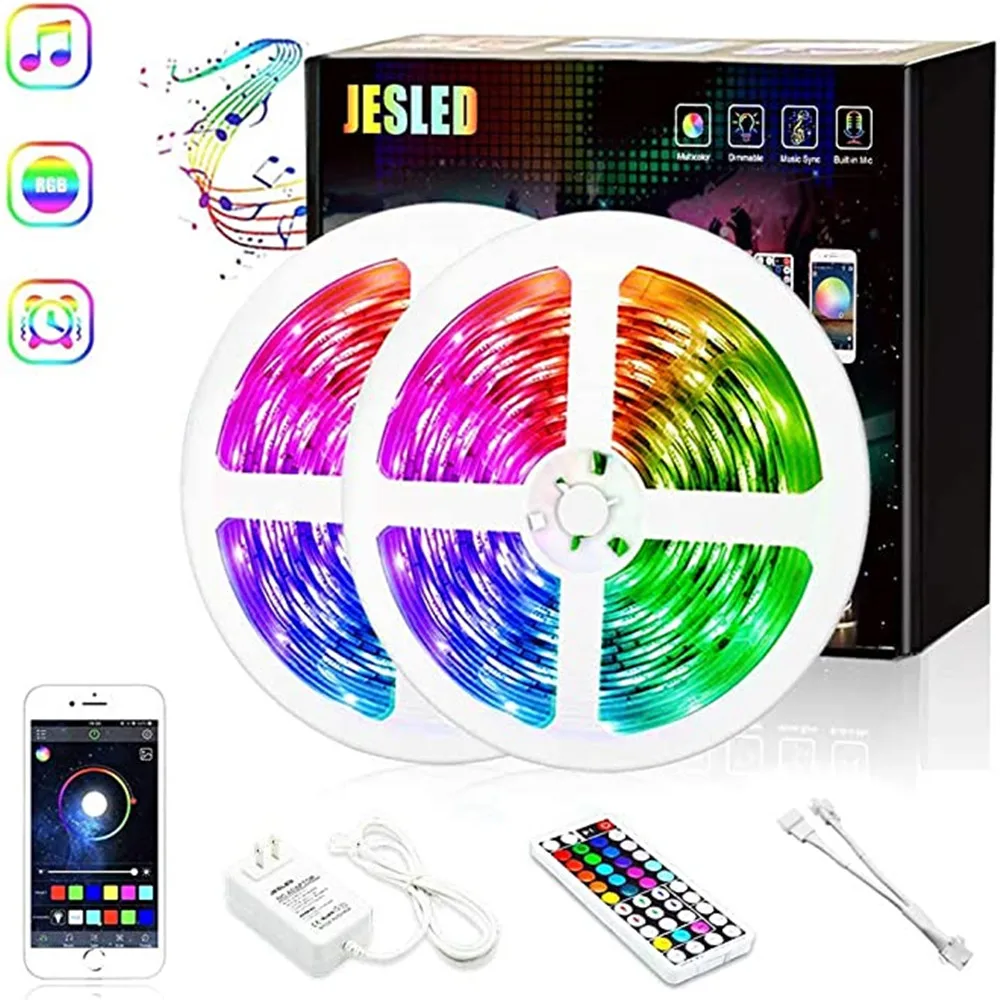 JESLED 12V Led Light Strip 5050SMD With 44 Keys RF Remote Controller RGB Music 5M 10M LED Lamp Bedroom Decorative Lighting
JESLED 12V Led Light Strip 5050SMD With 44 Keys RF Remote Controller RGB Music 5M 10M LED Lamp Bedroom Decorative Lighting