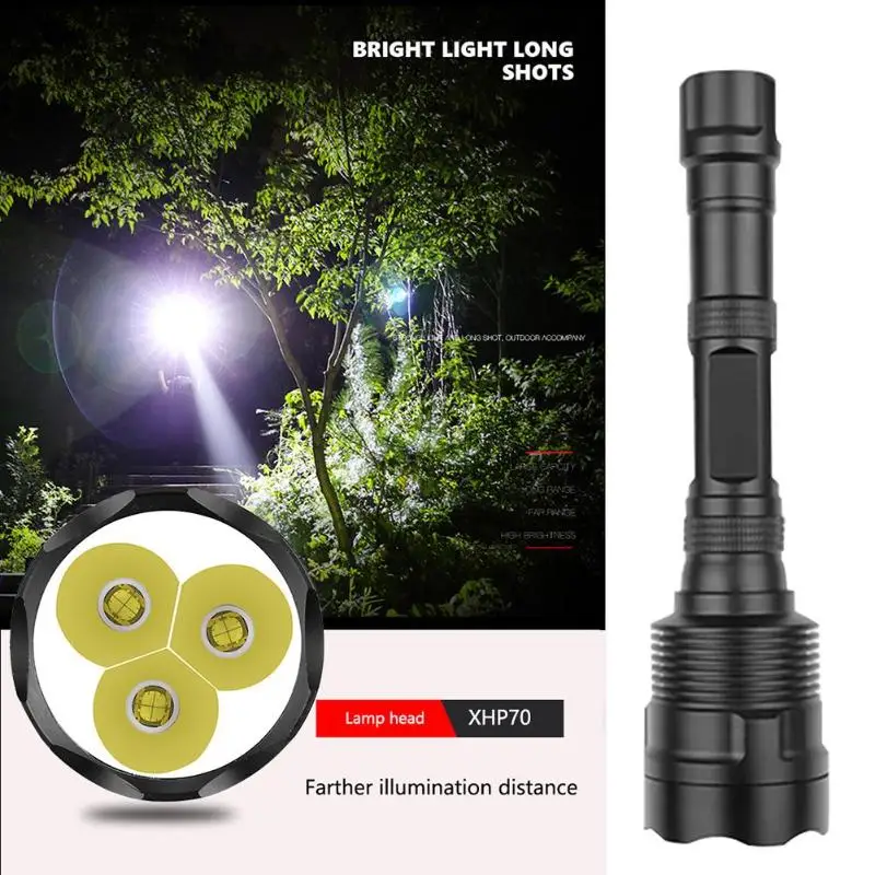 3xXHP70 LED Flashlight 5 Modes 3000LM Torch Glare Lamp for Outdoor Camping Compliance with Ergonomic Design Comfort
3xXHP70 LED Flashlight 5 Modes 3000LM Torch Glare Lamp for Outdoor Camping Compliance with Ergonomic Design Comfort